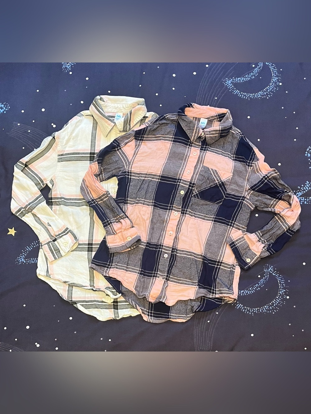 Girls Sz 10 Justice Plaid Button-Up Shirts bundle